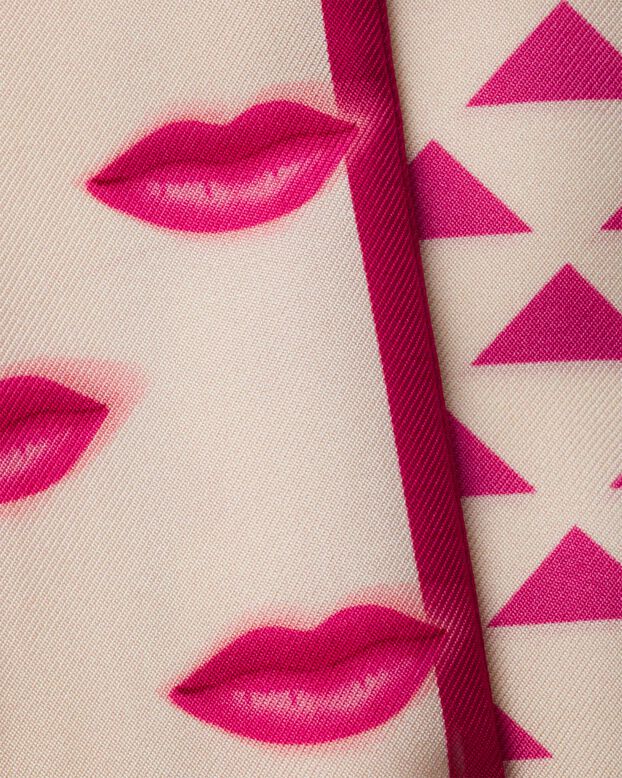 Printed silk twill skinny scarf, , hi-res