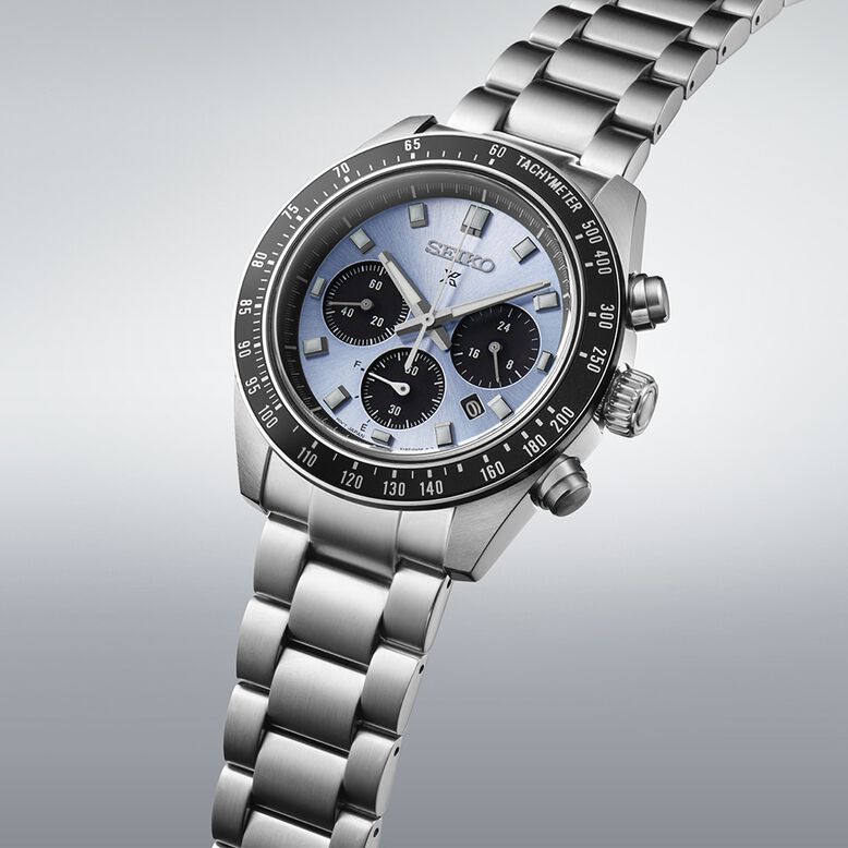 Prospex Crystal Trophy Speedtimer Solar Chronograph 41.5mm Mens Watch Blue, , hi-res