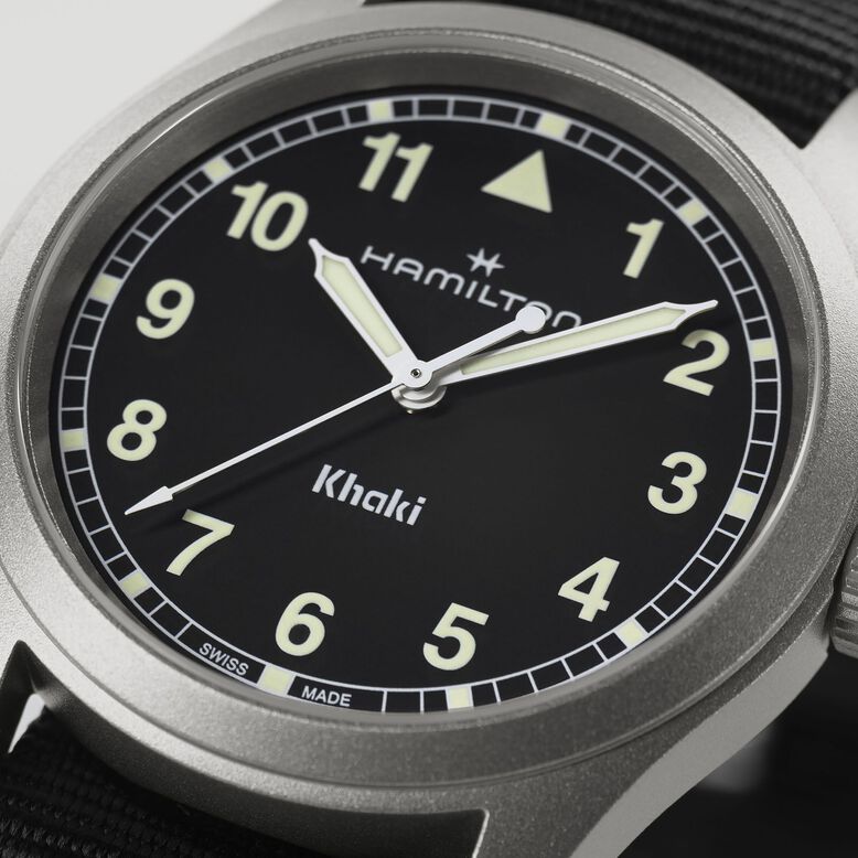 Khaki Field 38mm Unisex Watch Black, , hi-res