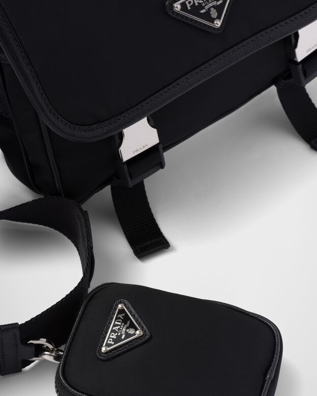 Re-Nylon and Saffiano leather shoulder bag, , hi-res
