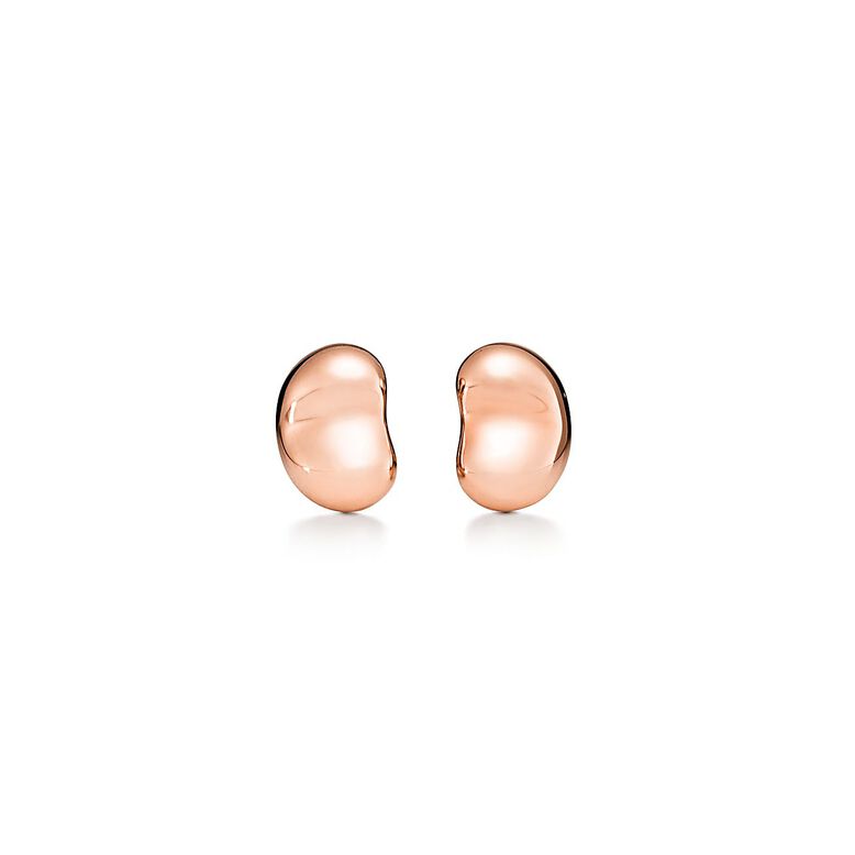 Elsa Peretti&reg; Bean Design earrings in 18k rose gold. - Size 9 mm, , hi-res