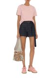 Check Trim Cotton T-shirt, , hi-res