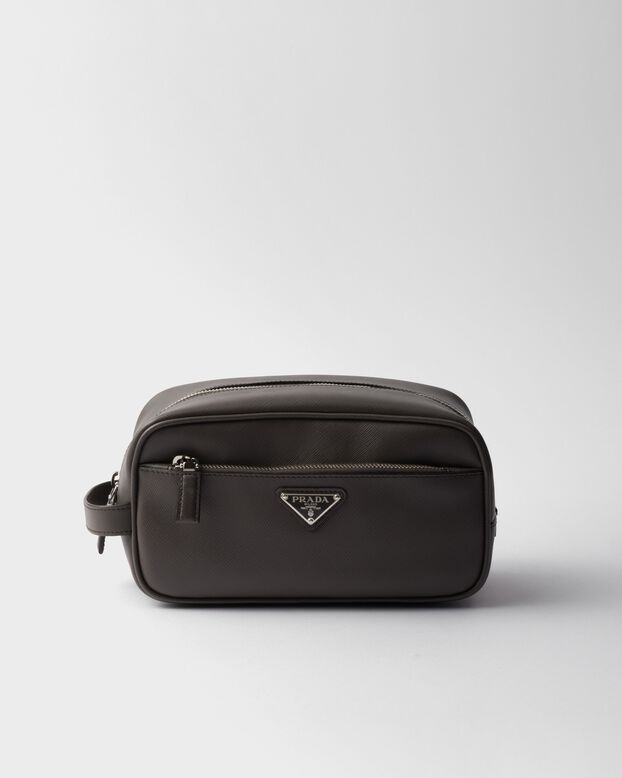 Saffiano leather travel pouch, , hi-res