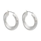 Chunky Cross Over Hoop Earrings