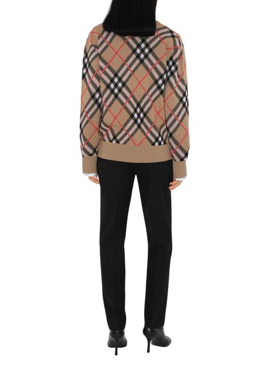 Check Wool Mohair Blend Cardigan, , hi-res
