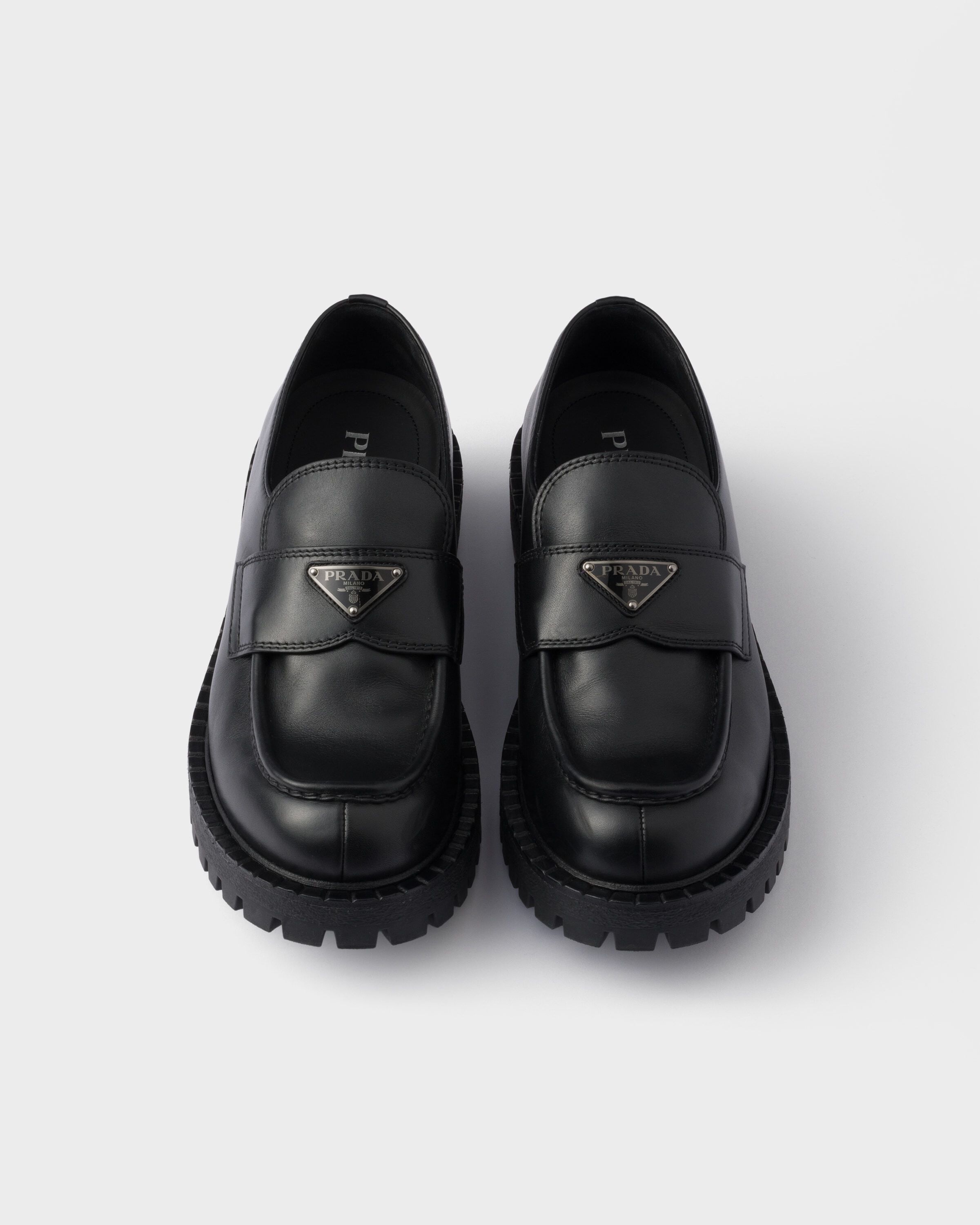Brushed leather loafers