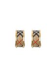 Check Print Hoop Earrings, , hi-res