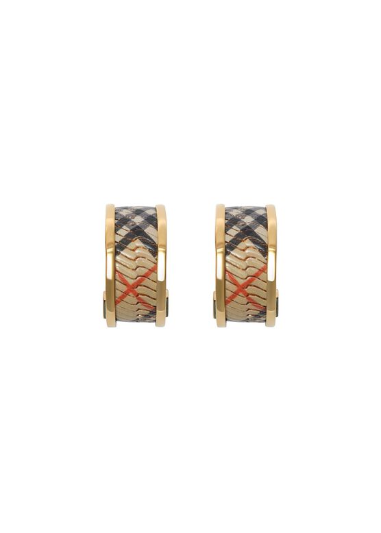 Check Print Hoop Earrings, , hi-res