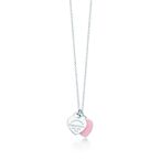 Return to Tiffany™ Pink Double Heart Tag Pendant in Silver, Mini