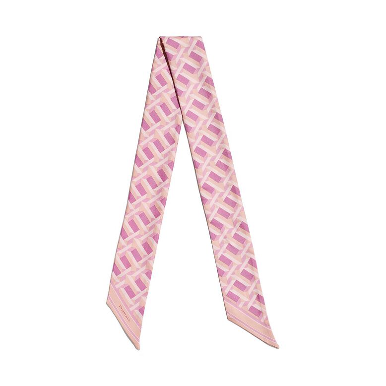 Tiffany T True Ribbon Scarf in Crystal Pink Silk, , hi-res