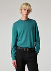 PS Paul Smith Teal Blue Merino Contrast-Collar Sweater Green