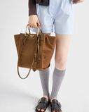 Medium Re-Nylon and leather tote bag, , hi-res
