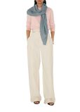 Wide Check Wool Silk Scarf, , hi-res