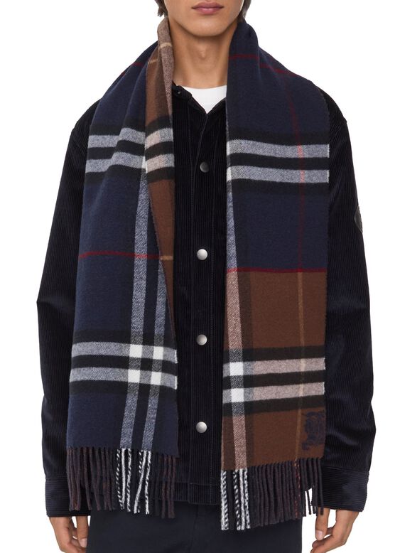 Contrast Check Cashmere Scarf, , hi-res