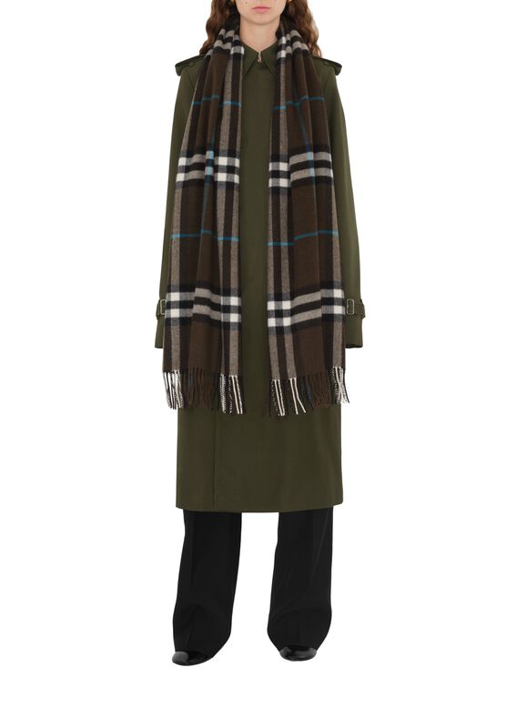 Wide Check Cashmere Scarf, , hi-res