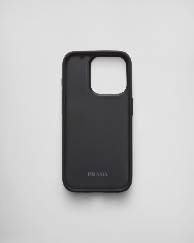 Saffiano leather cover for iPhone 15 Pro, , hi-res