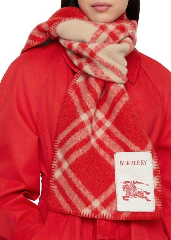 Check Wool Scarf, , hi-res