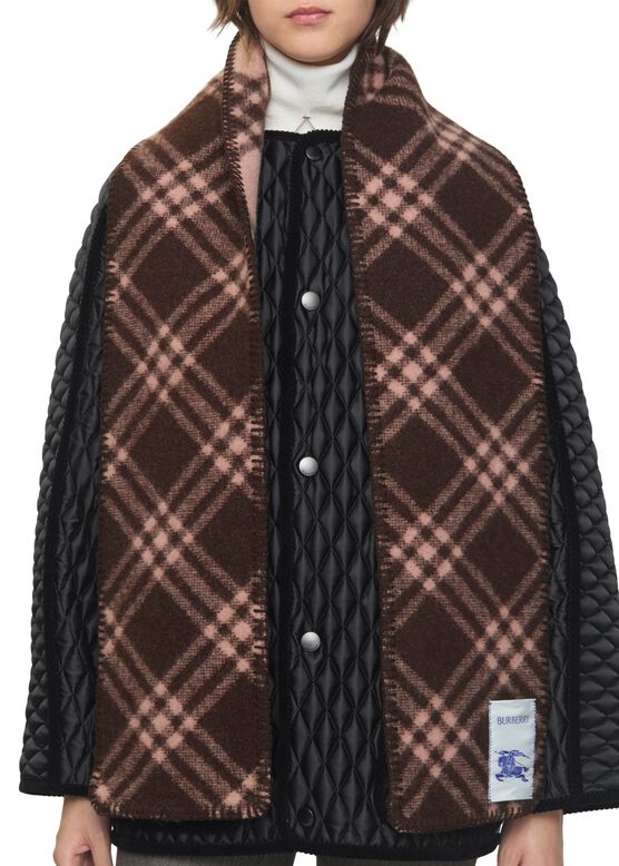Narrow Check Wool Scarf, , hi-res