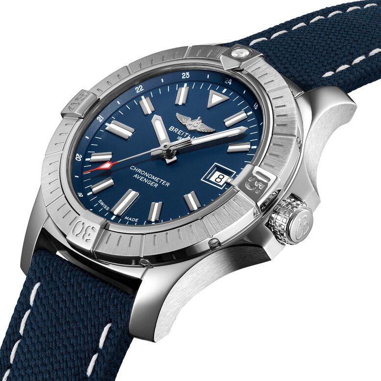 Avenger Automatic 43 Stainless Steel Leather Strap Watch, , hi-res