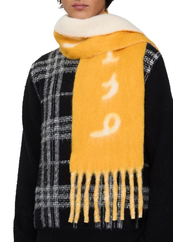 Reversible Logo Alpaca Wool Blend Scarf, , hi-res