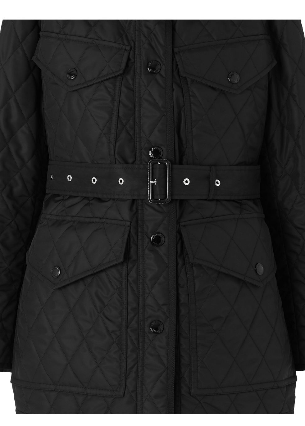 diamond quilted nylon canvas field jacket