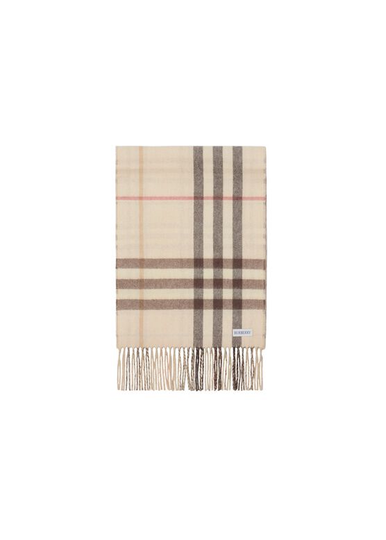 Reversible Contrast Check Cashmere Scarf, , hi-res