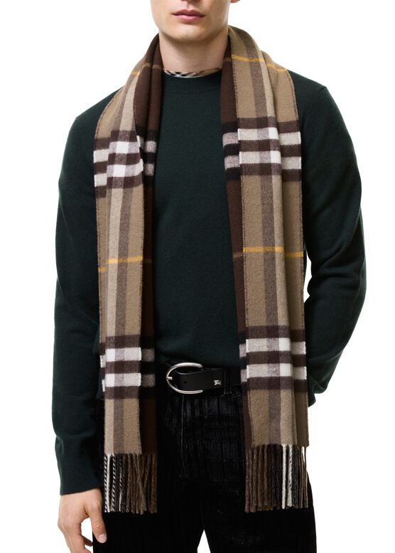 Reversible Check Cashmere Scarf, , hi-res