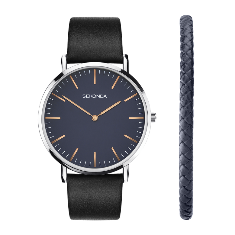 Men's Classic Watch Gift Set Blue Dial - Blue, , hi-res