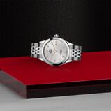 1926 28mm Ladies Watch Steel Case Diamond-Set Silver Dial, , hi-res