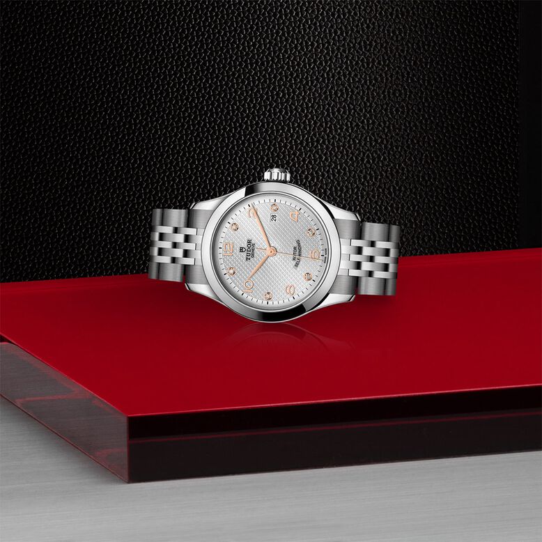 1926 28mm Ladies Watch Steel Case Diamond-Set Silver Dial, , hi-res