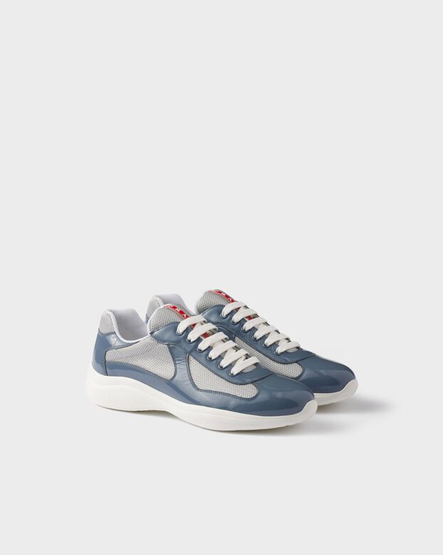 Patent leather and technical fabric Prada America&#39;s Cup sneakers, , hi-res
