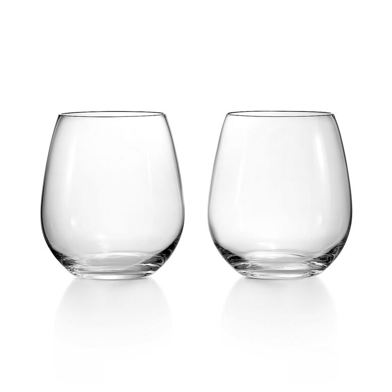 Tiffany Home Essentials Stemless Red Wine Glasses in Crystal Glass, Set of Two, , hi-res