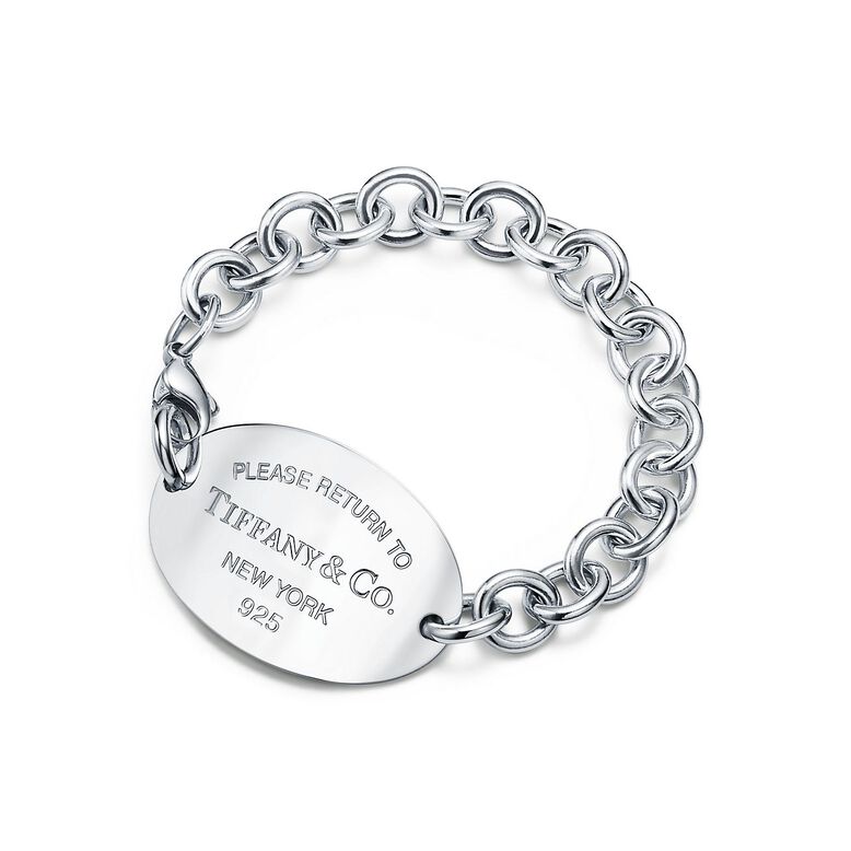 Return to Tiffany&trade; ultra oval tag bracelet in sterling silver, small. - Size Small, , hi-res