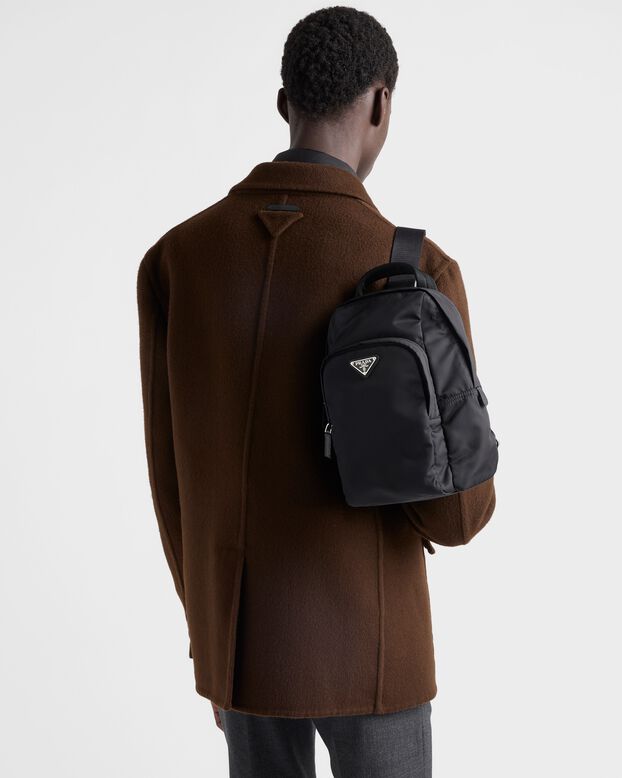 Re-Nylon and Saffiano leather backpack, , hi-res