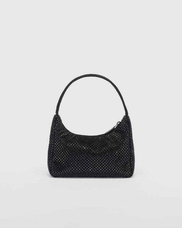 Satin mini-bag with crystals, , hi-res
