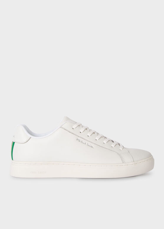 White Leather &#39;Rex&#39; Trainers, , hi-res