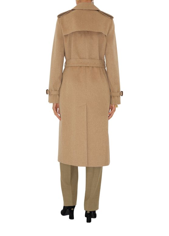 Long Cashmere Kensington Trench Coat, , hi-res