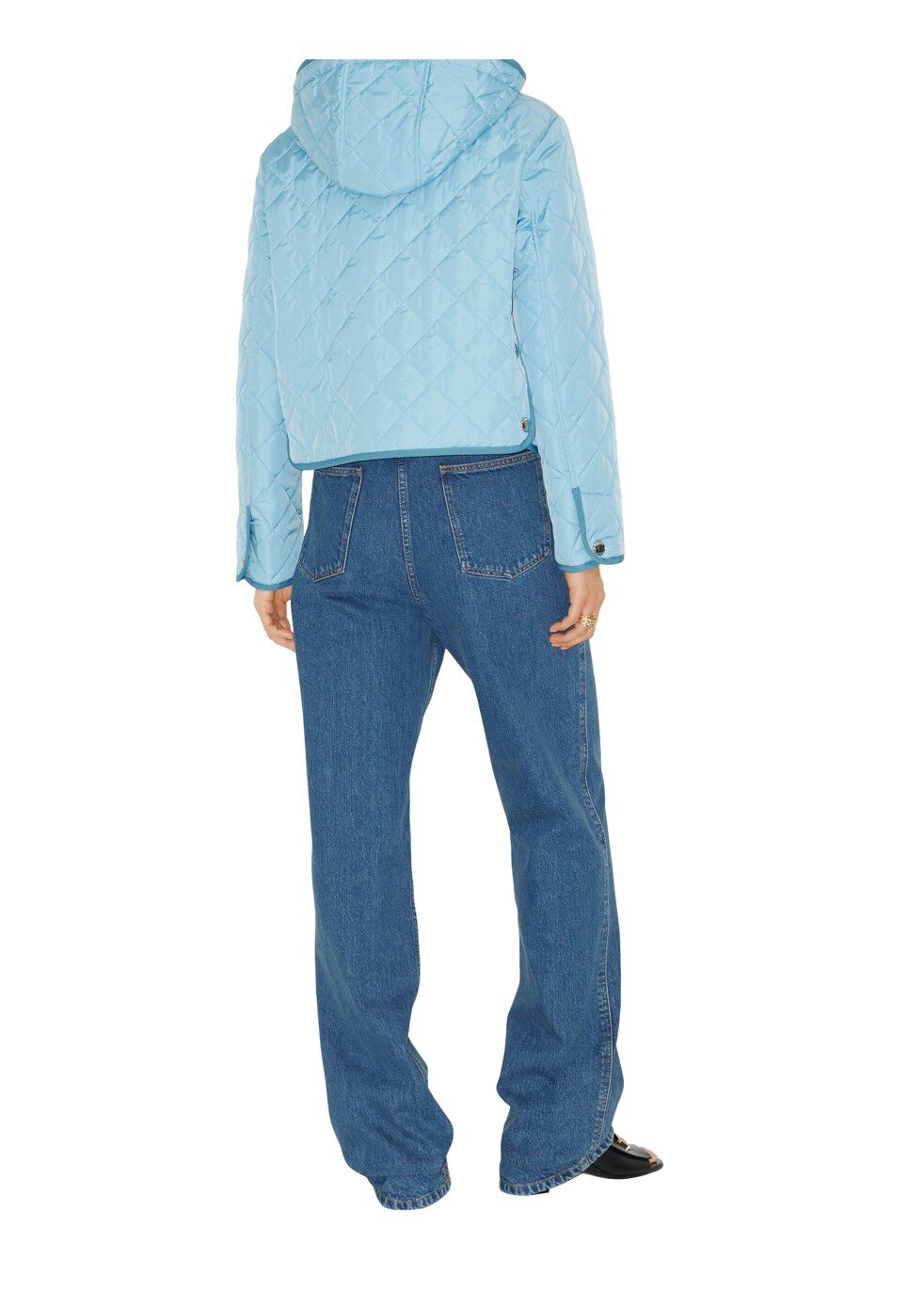 Diamond Quilted Nylon Cropped Jacket