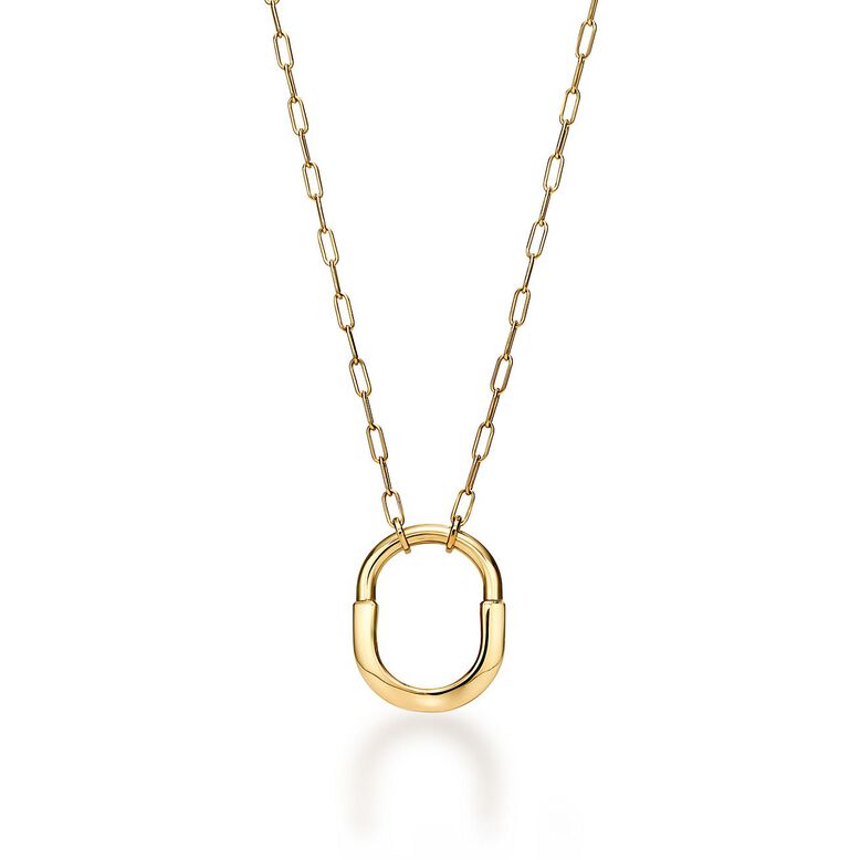 Tiffany Lock Pendant in Yellow Gold, Medium, , hi-res