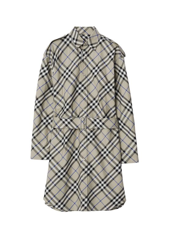 Check Cotton Shirt Dress, , hi-res