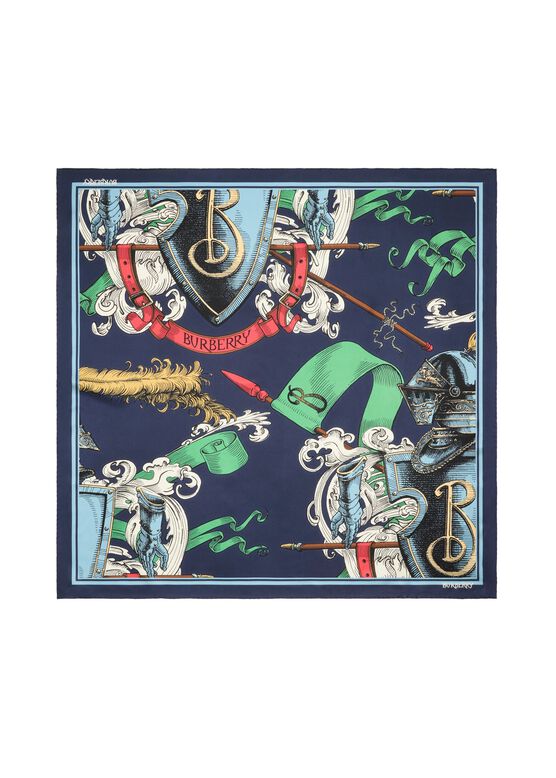Etched Knight Silk Scarf, , hi-res