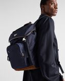 Re-Nylon and leather backpack, , hi-res