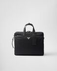 Re-Nylon and Saffiano leather briefcase