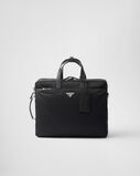 Re-Nylon and Saffiano leather briefcase, , hi-res