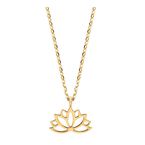Lotus Leaf Cut Out Gold Plated Necklace - Gold