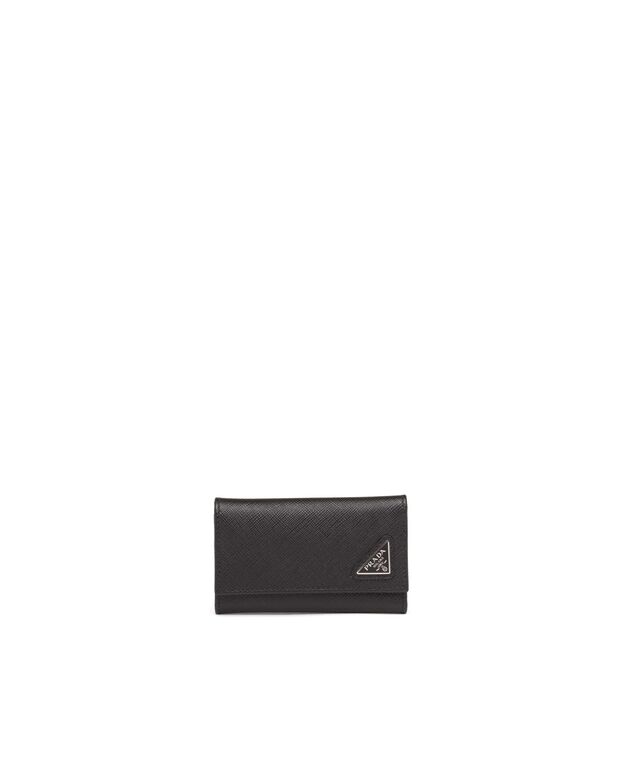 Saffiano leather key case, , hi-res