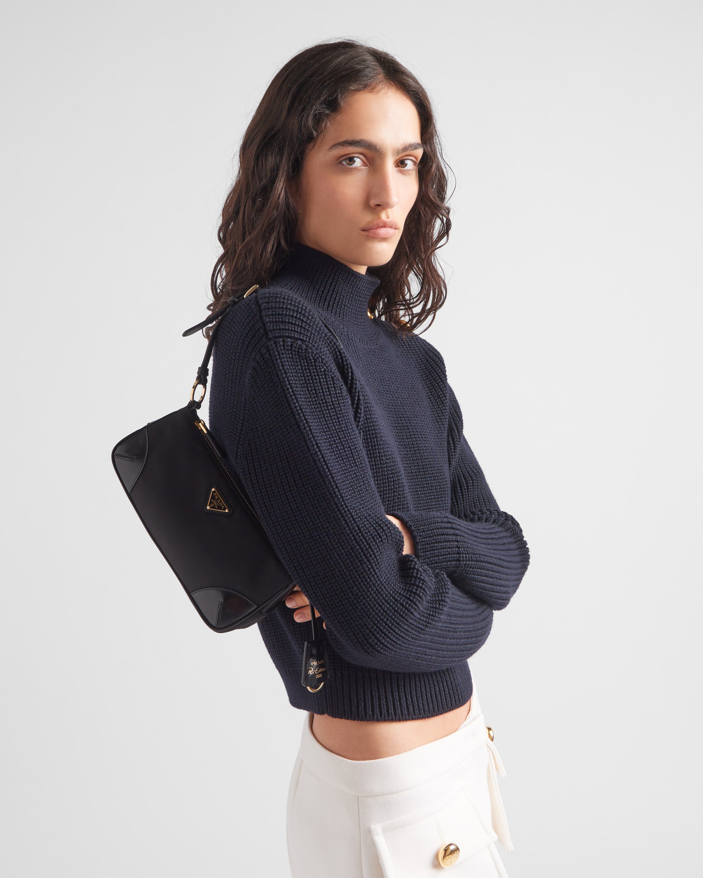 Re Edition 2002 Re Nylon and brushed leather shoulder bag