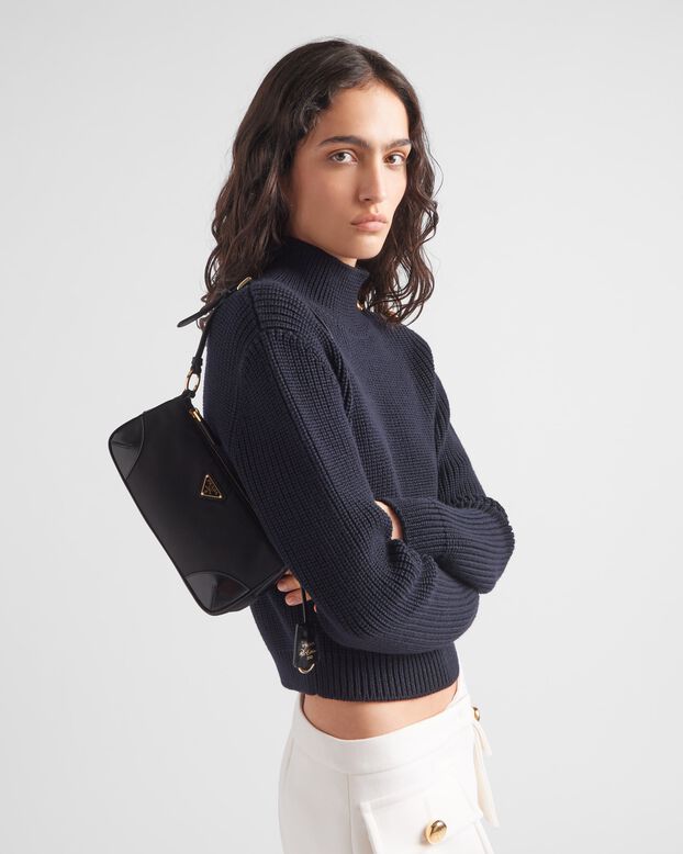 Re-Edition 2002 Re-Nylon and brushed leather shoulder bag, , hi-res