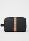 BLACK SIGNATURE STRIPE WEBBING WASHBAG