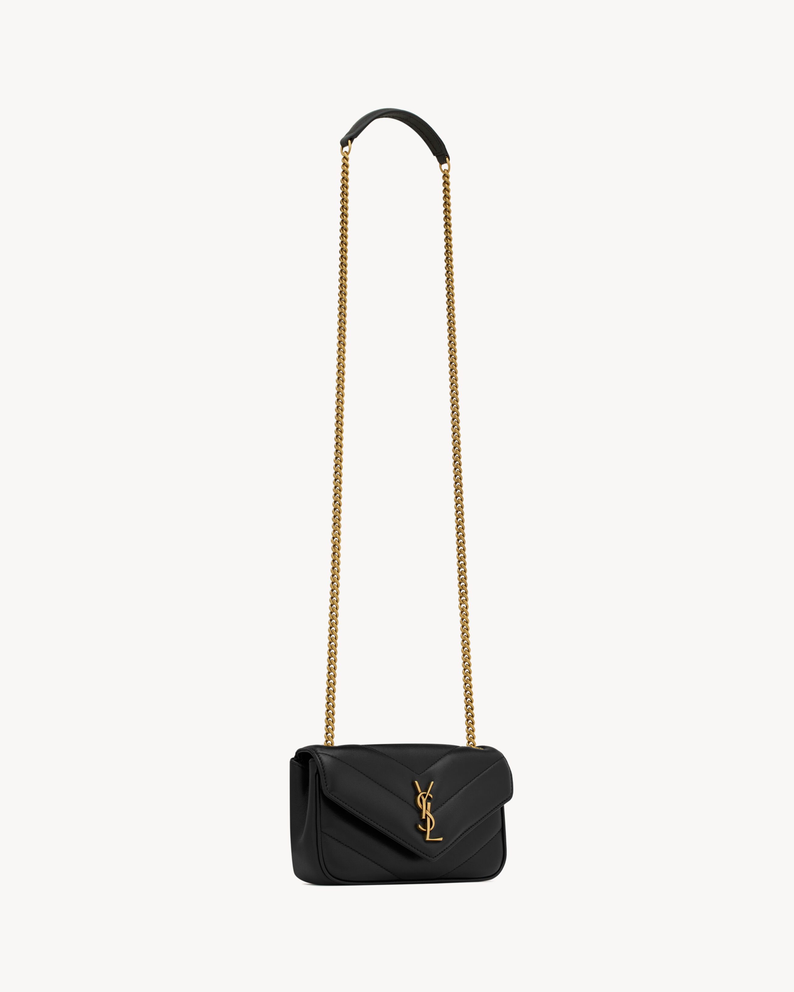 【関税&送料込】Saint Laurent Loulou Mini Crossbody Bag In Q Saint Laurent Loulou Mini YSL Chain Crossbody Bag in Quilted